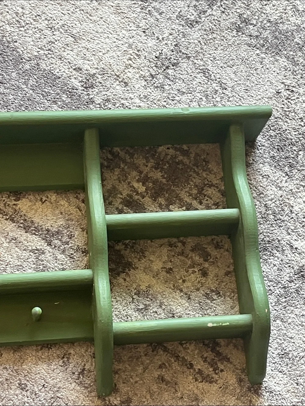 Cottagecore large Green Wall Shelf with Hooks - Home Wall Decor